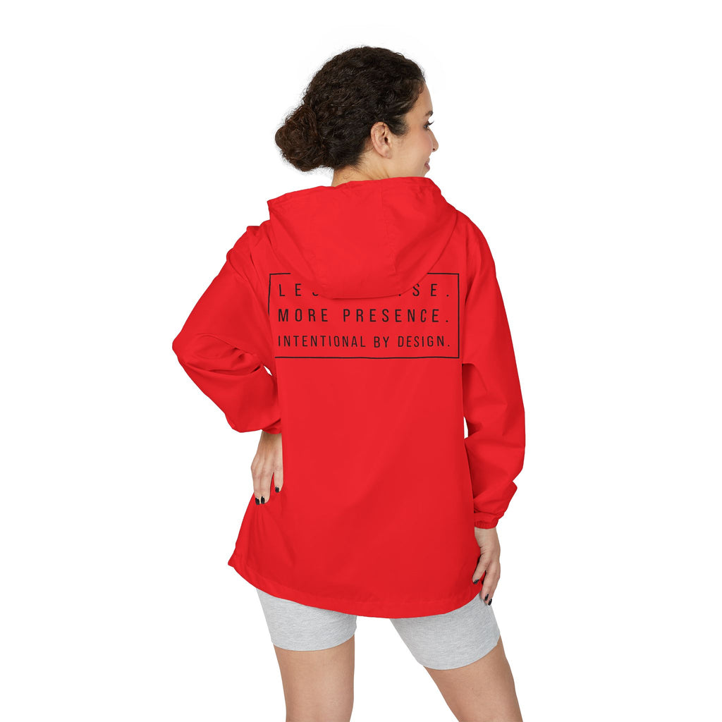 Windbreaker Jacket — "Less Noise, More Presence" Minimalist Hooded Zip-Up