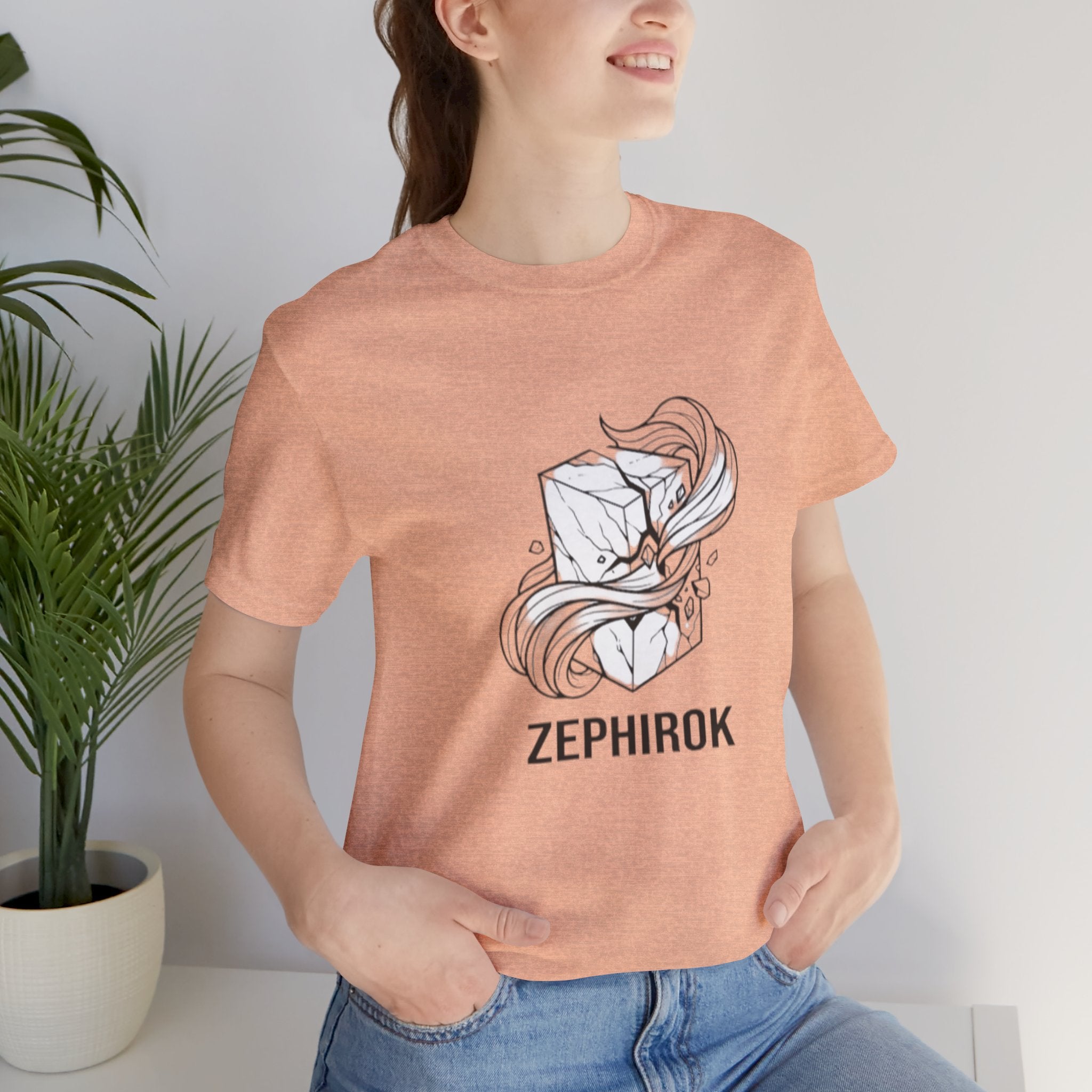 Zephirok Logo T-Shirt — Minimalist Ice Marble & Wind Graphic Tee