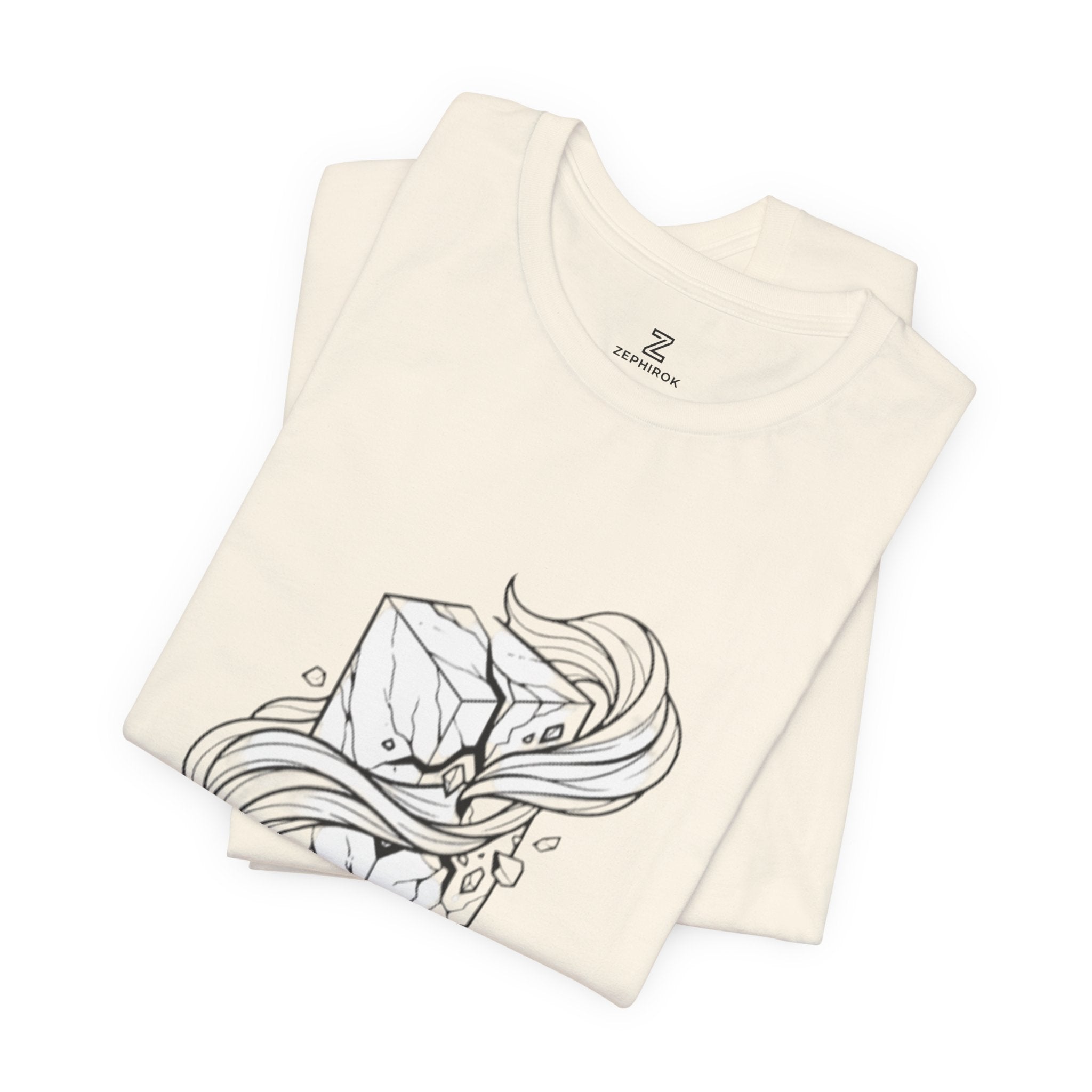 Zephirok Logo T-Shirt — Minimalist Ice Marble & Wind Graphic Tee