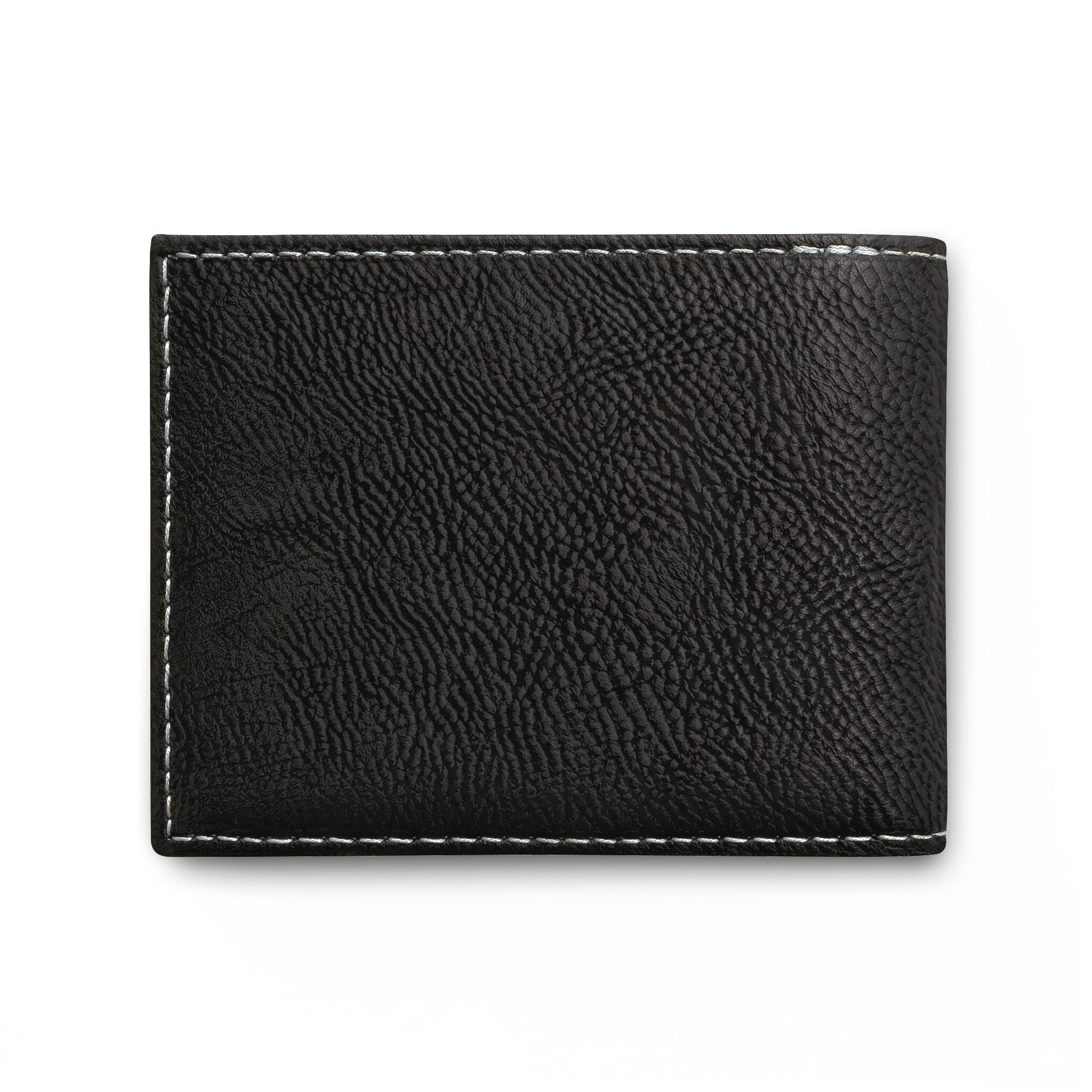 Leather Bi-Fold Wallet — Eagle & Flame Embossed Flip Wallet