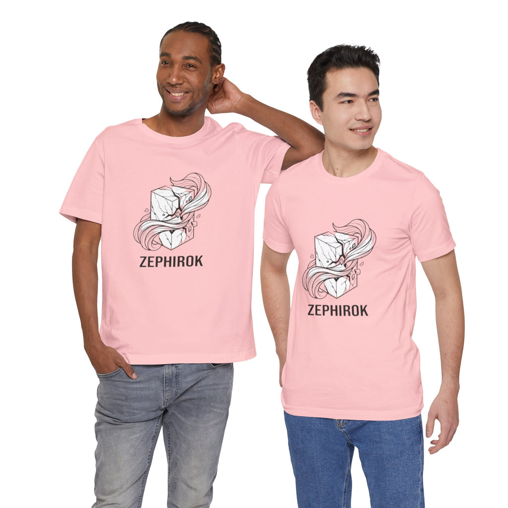 Zephirok Logo T-Shirt — Minimalist Ice Marble & Wind Graphic Tee