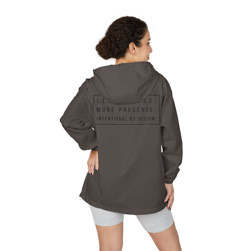 Windbreaker Jacket — "Less Noise, More Presence" Minimalist Hooded Zip-Up
