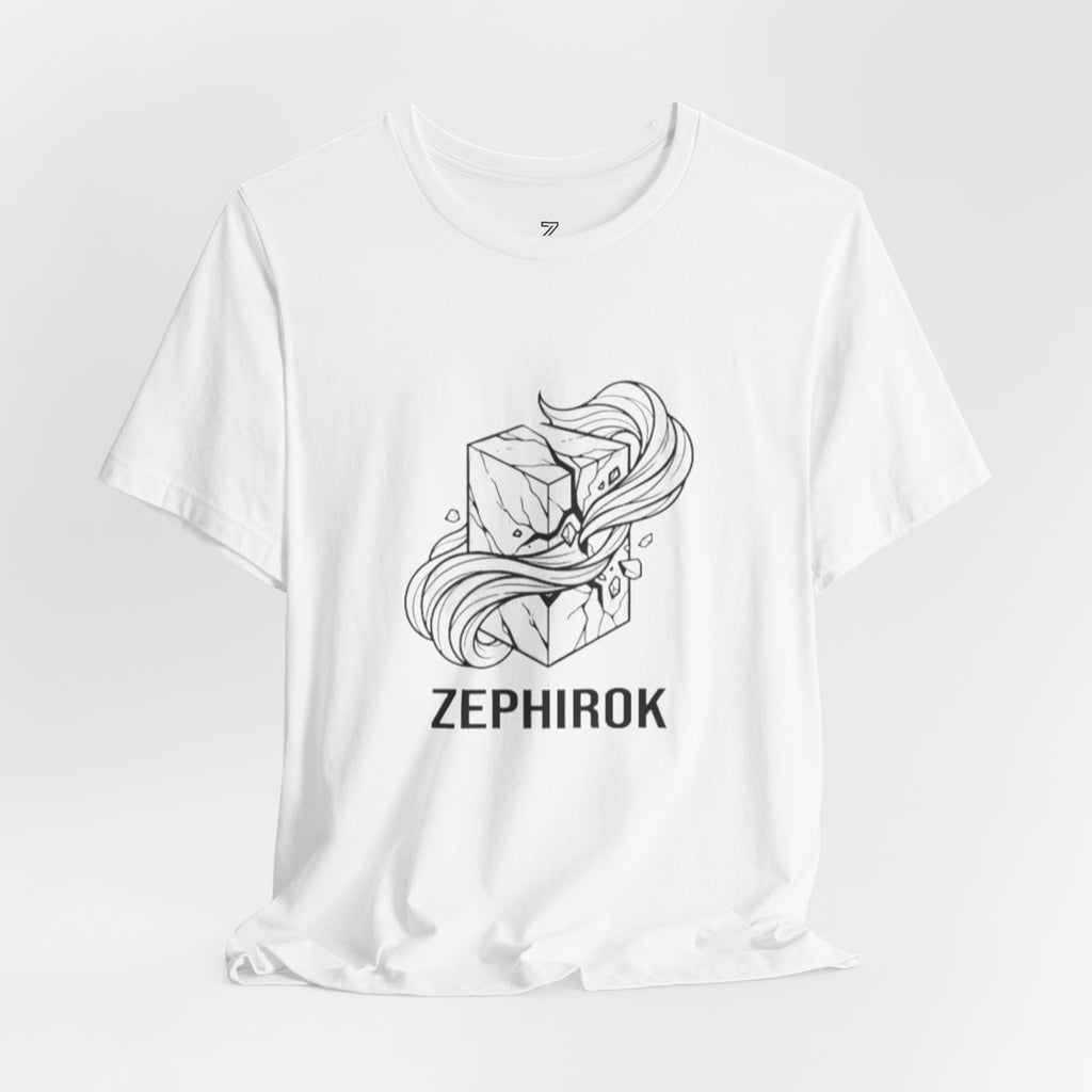 Zephirok Logo T-Shirt — Minimalist Ice Marble & Wind Graphic Tee