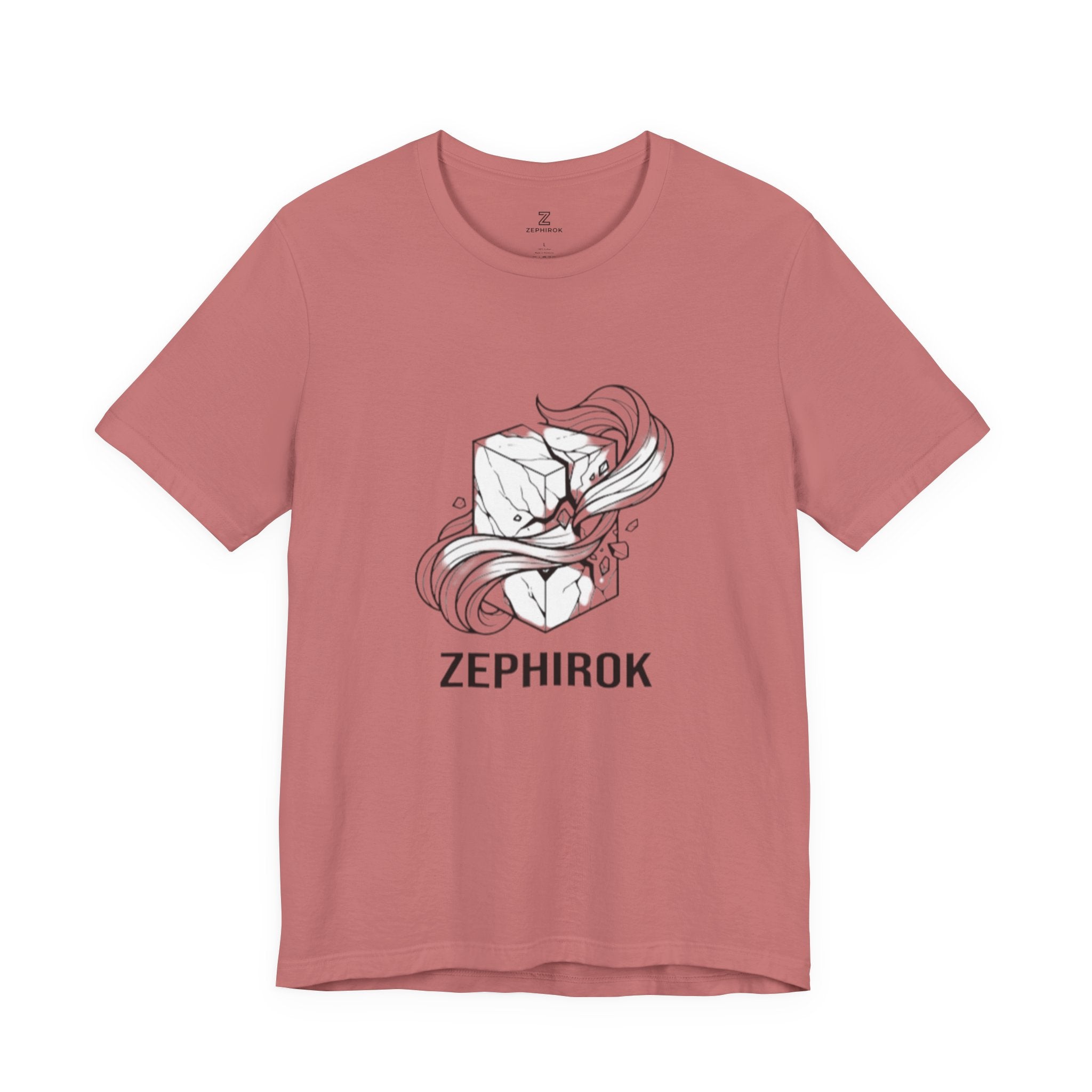 Zephirok Logo T-Shirt — Minimalist Ice Marble & Wind Graphic Tee