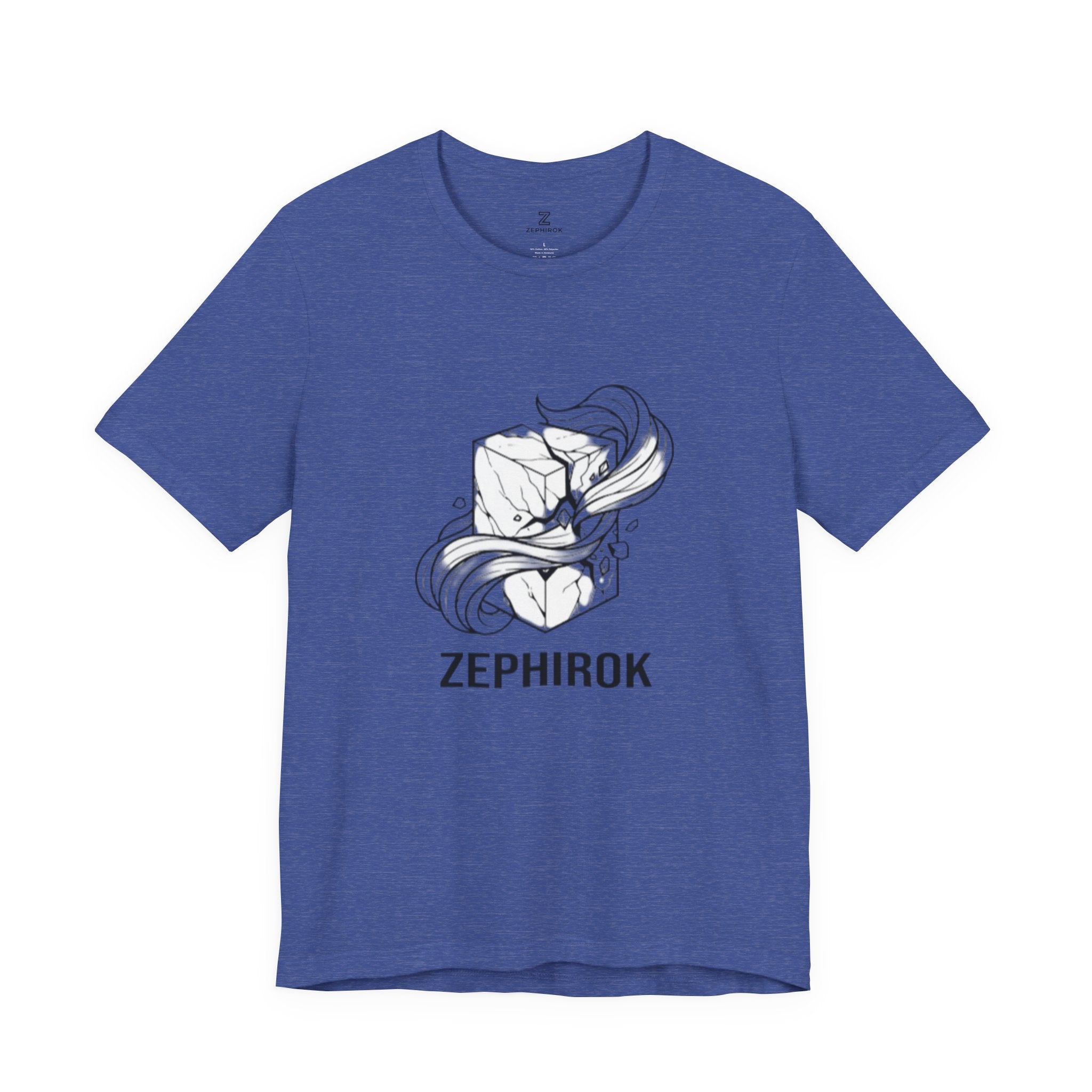 Zephirok Logo T-Shirt — Minimalist Ice Marble & Wind Graphic Tee