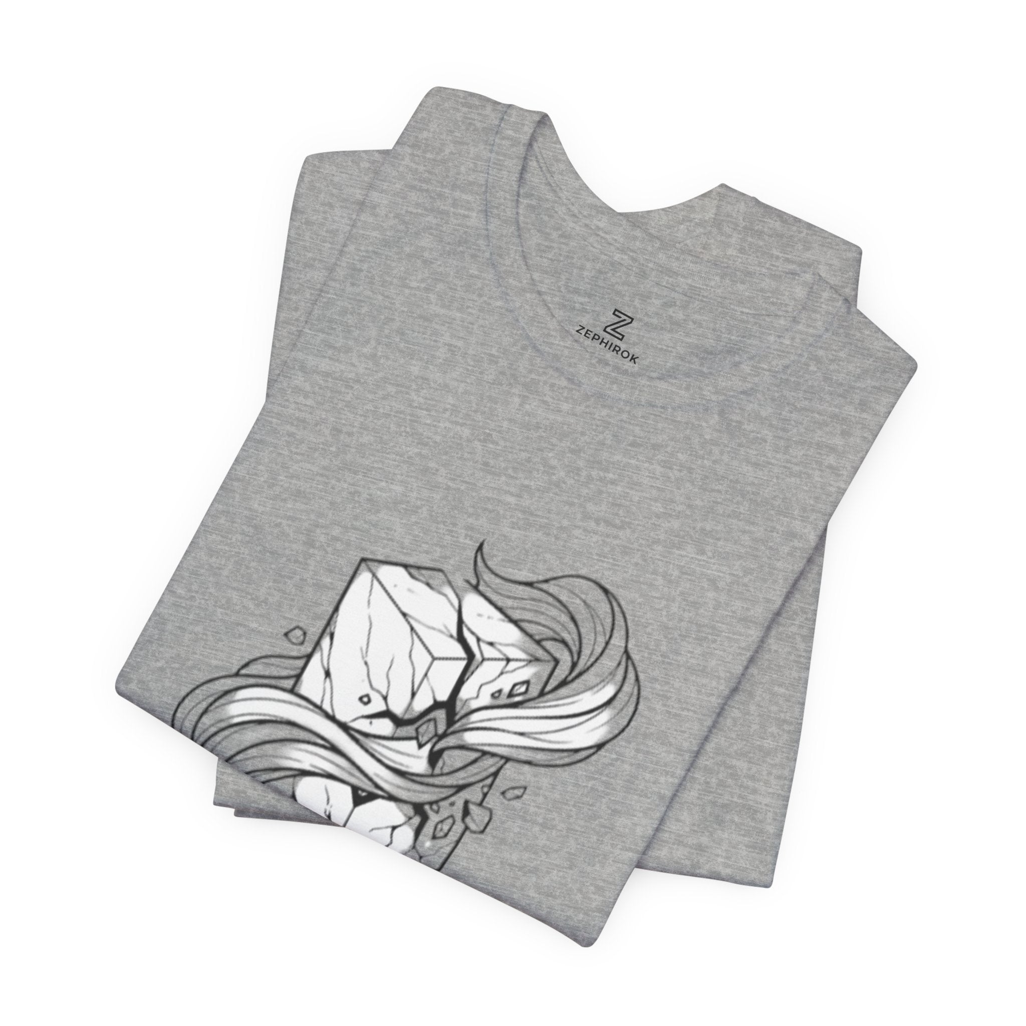 Zephirok Logo T-Shirt — Minimalist Ice Marble & Wind Graphic Tee