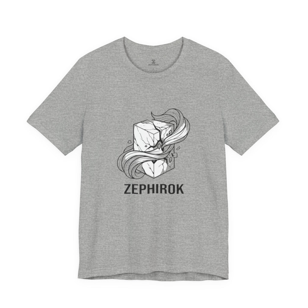 Zephirok Logo T-Shirt — Minimalist Ice Marble & Wind Graphic Tee