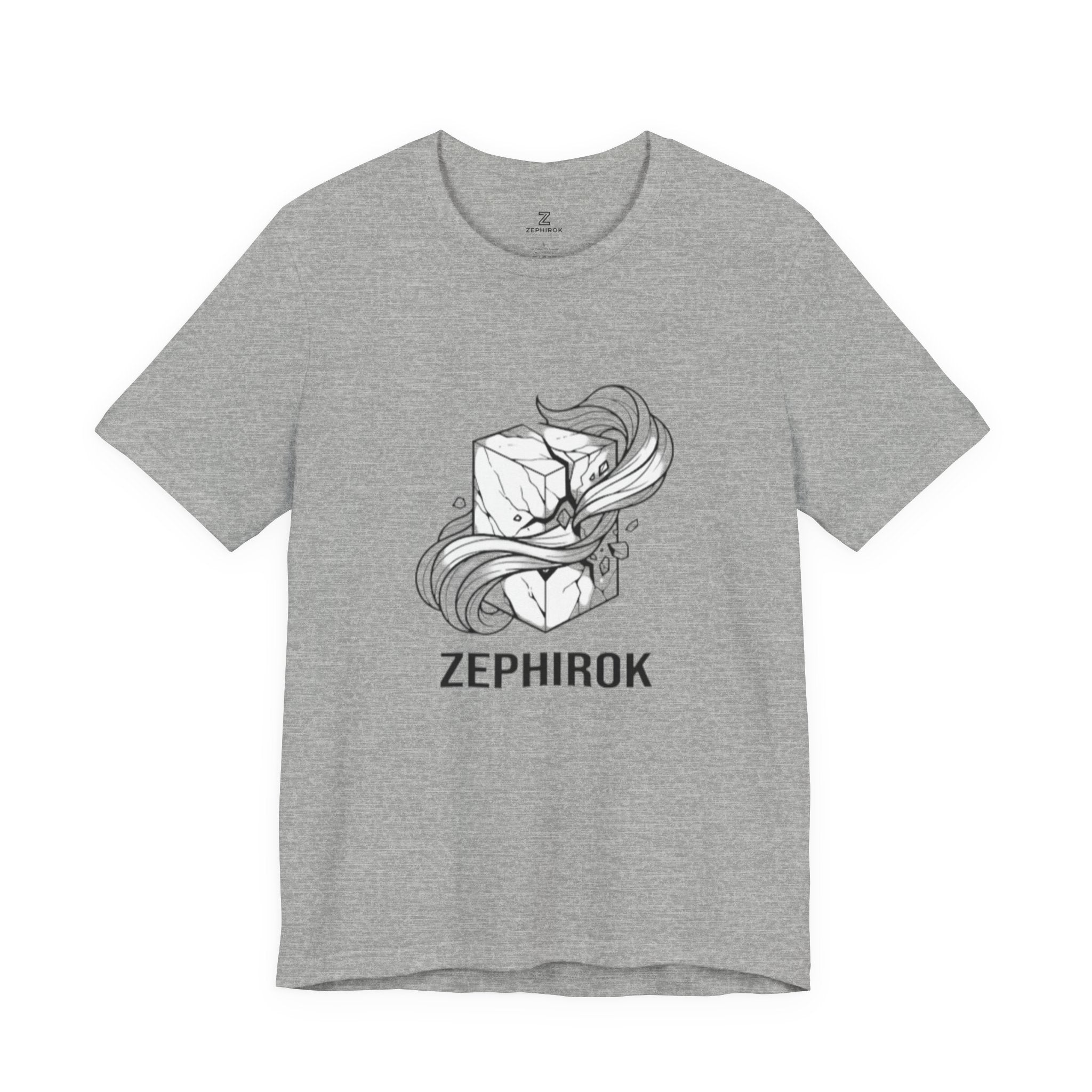 Zephirok Logo T-Shirt — Minimalist Ice Marble & Wind Graphic Tee
