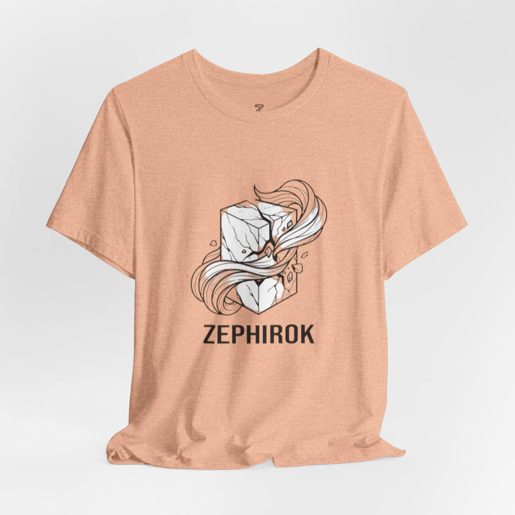 Zephirok Logo T-Shirt — Minimalist Ice Marble & Wind Graphic Tee