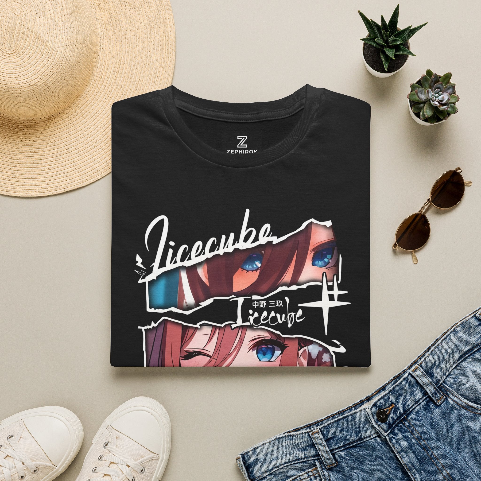 Anime Eyes T-Shirt — Peeking Girl Graphic Tee