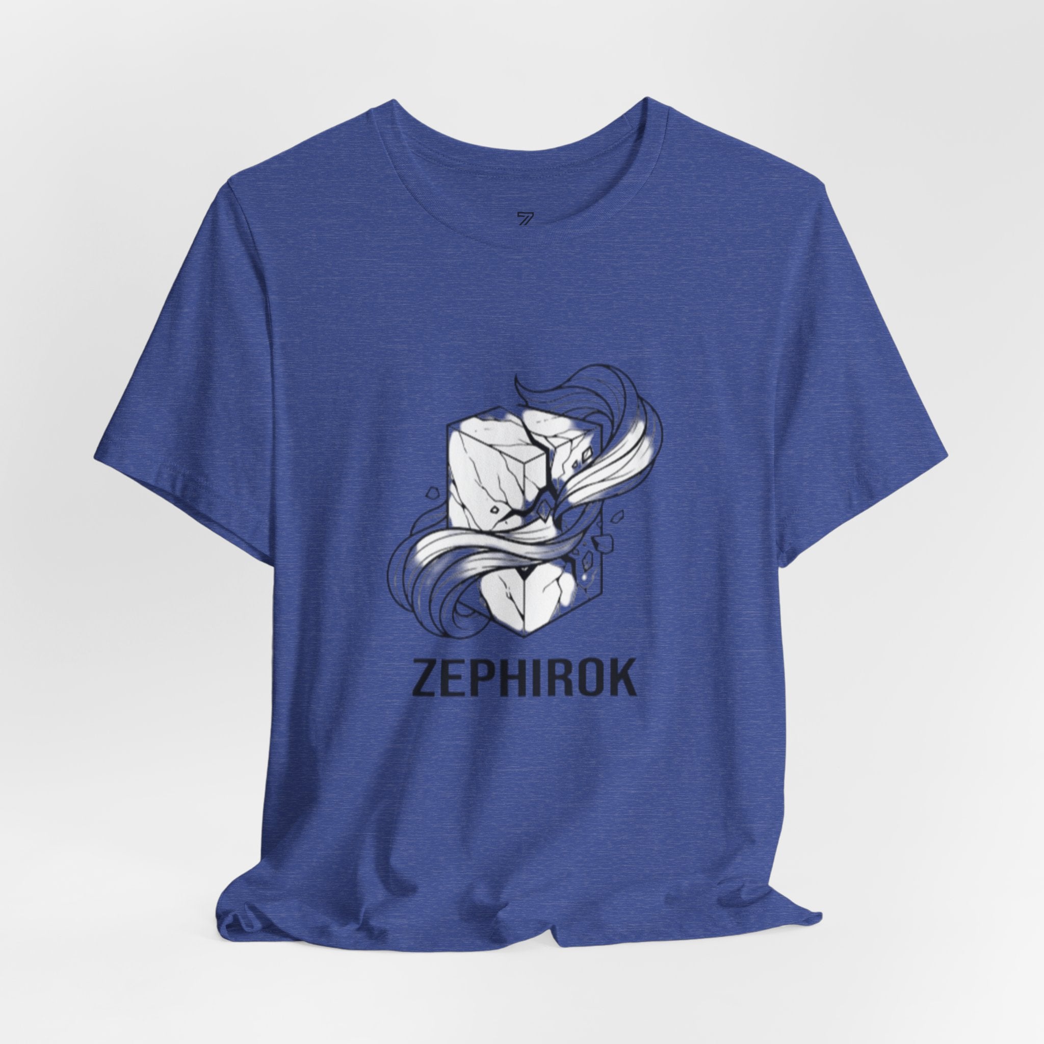 Zephirok Logo T-Shirt — Minimalist Ice Marble & Wind Graphic Tee