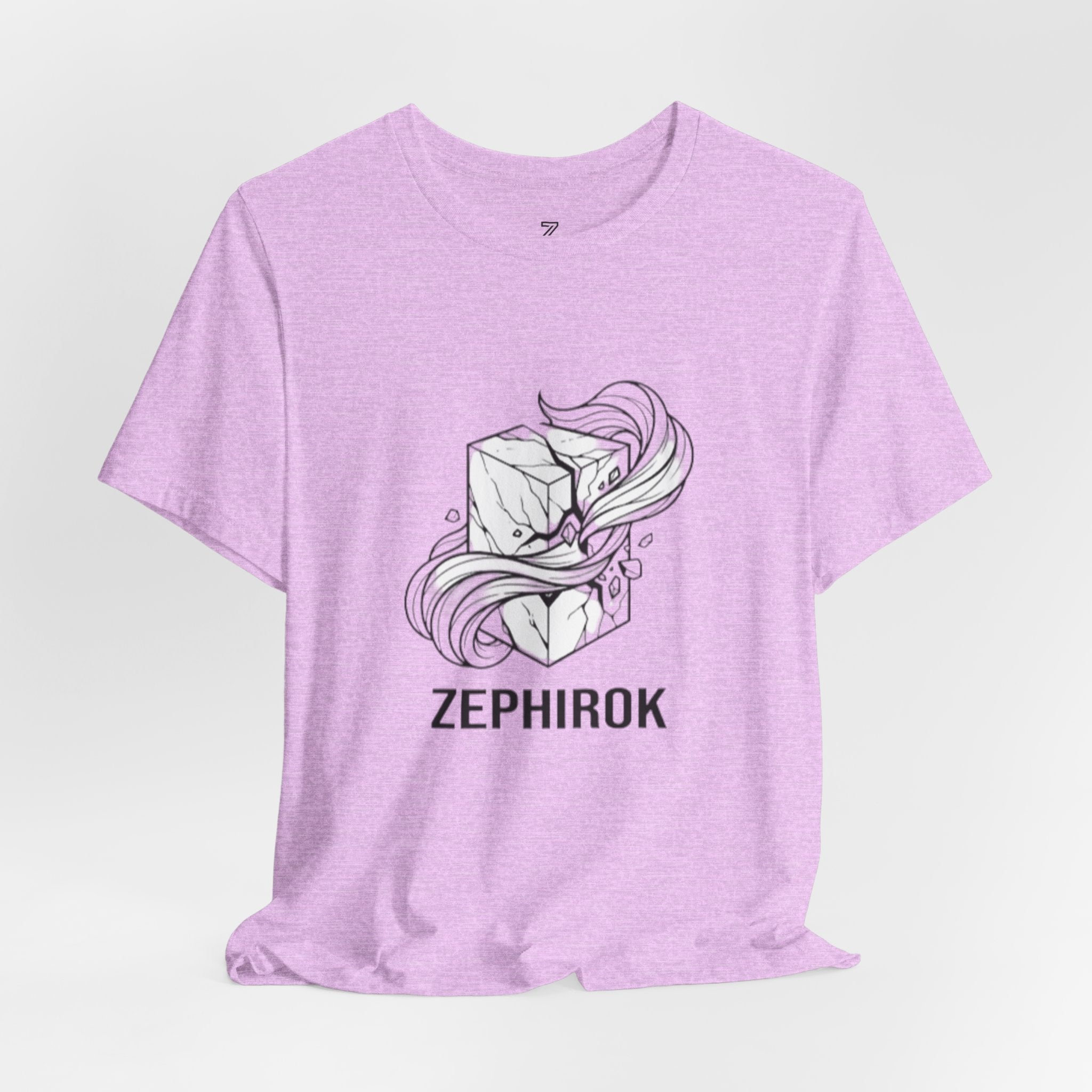 Zephirok Logo T-Shirt — Minimalist Ice Marble & Wind Graphic Tee