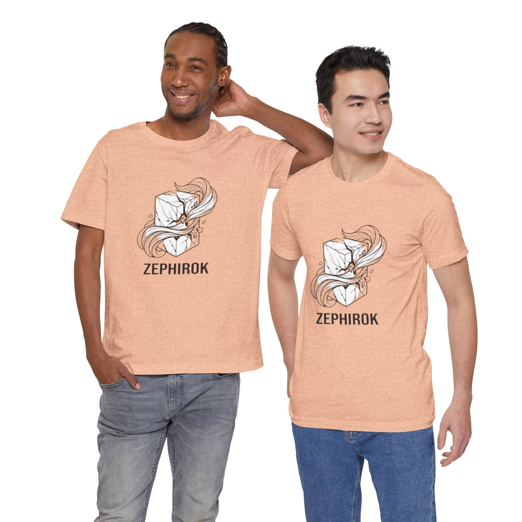 Zephirok Logo T-Shirt — Minimalist Ice Marble & Wind Graphic Tee