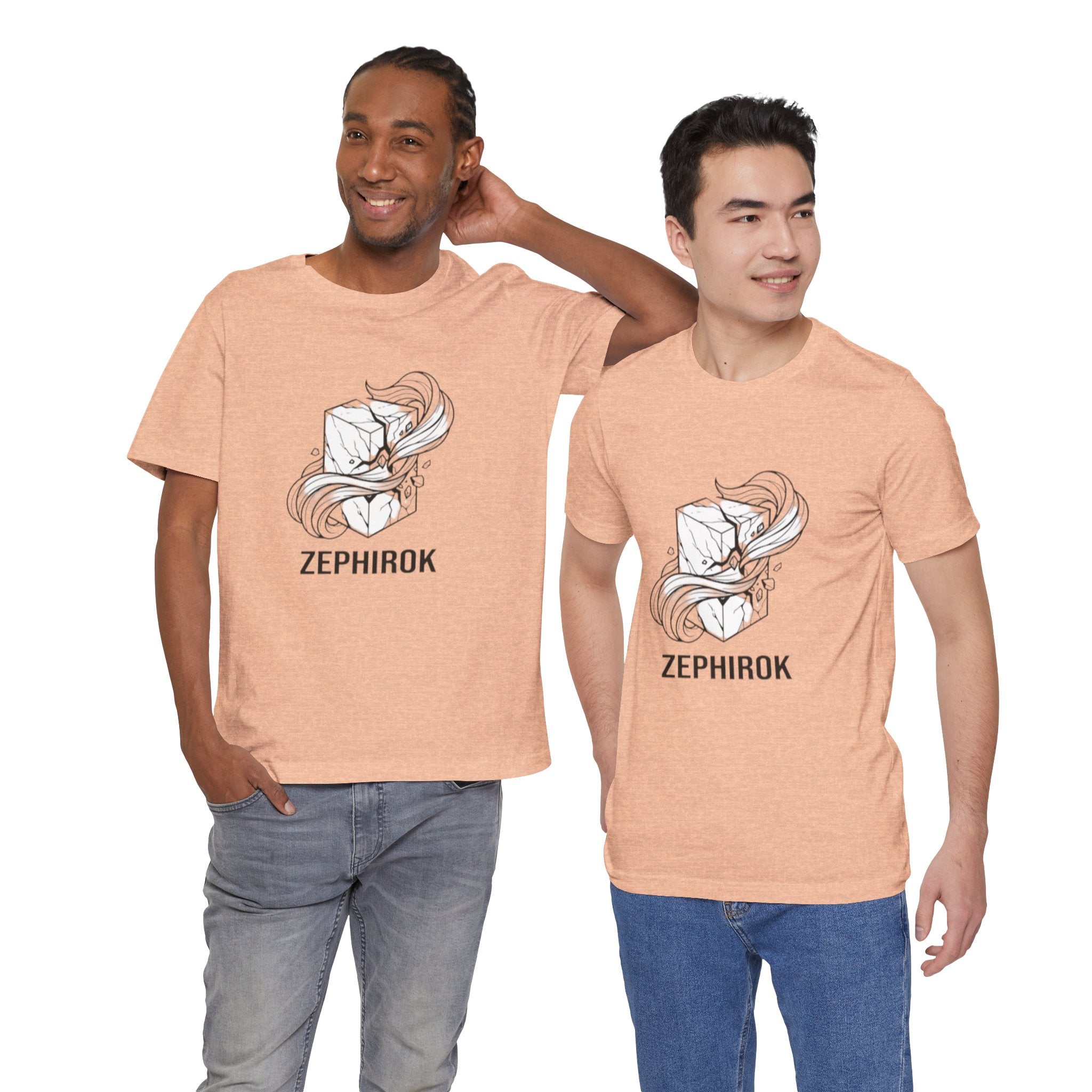 Zephirok Logo T-Shirt — Minimalist Ice Marble & Wind Graphic Tee