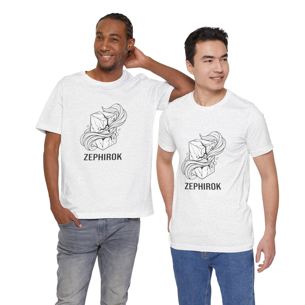 Zephirok Logo T-Shirt — Minimalist Ice Marble & Wind Graphic Tee