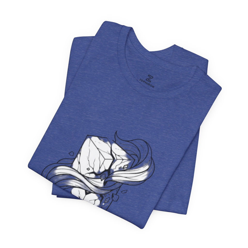 Zephirok Logo T-Shirt — Minimalist Ice Marble & Wind Graphic Tee
