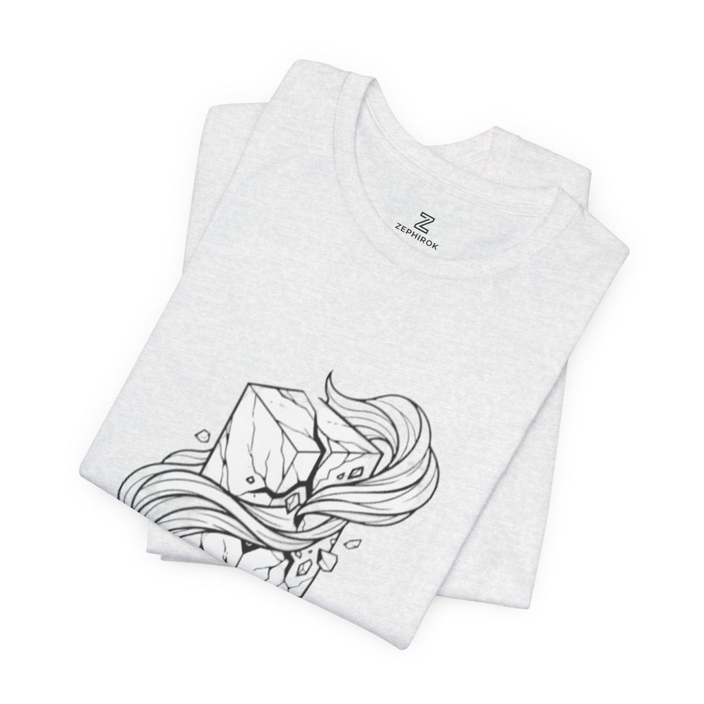 Zephirok Logo T-Shirt — Minimalist Ice Marble & Wind Graphic Tee