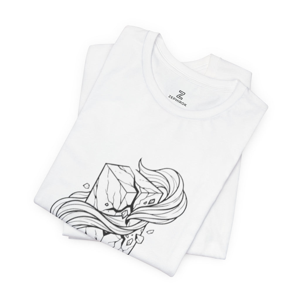 Zephirok Logo T-Shirt — Minimalist Ice Marble & Wind Graphic Tee