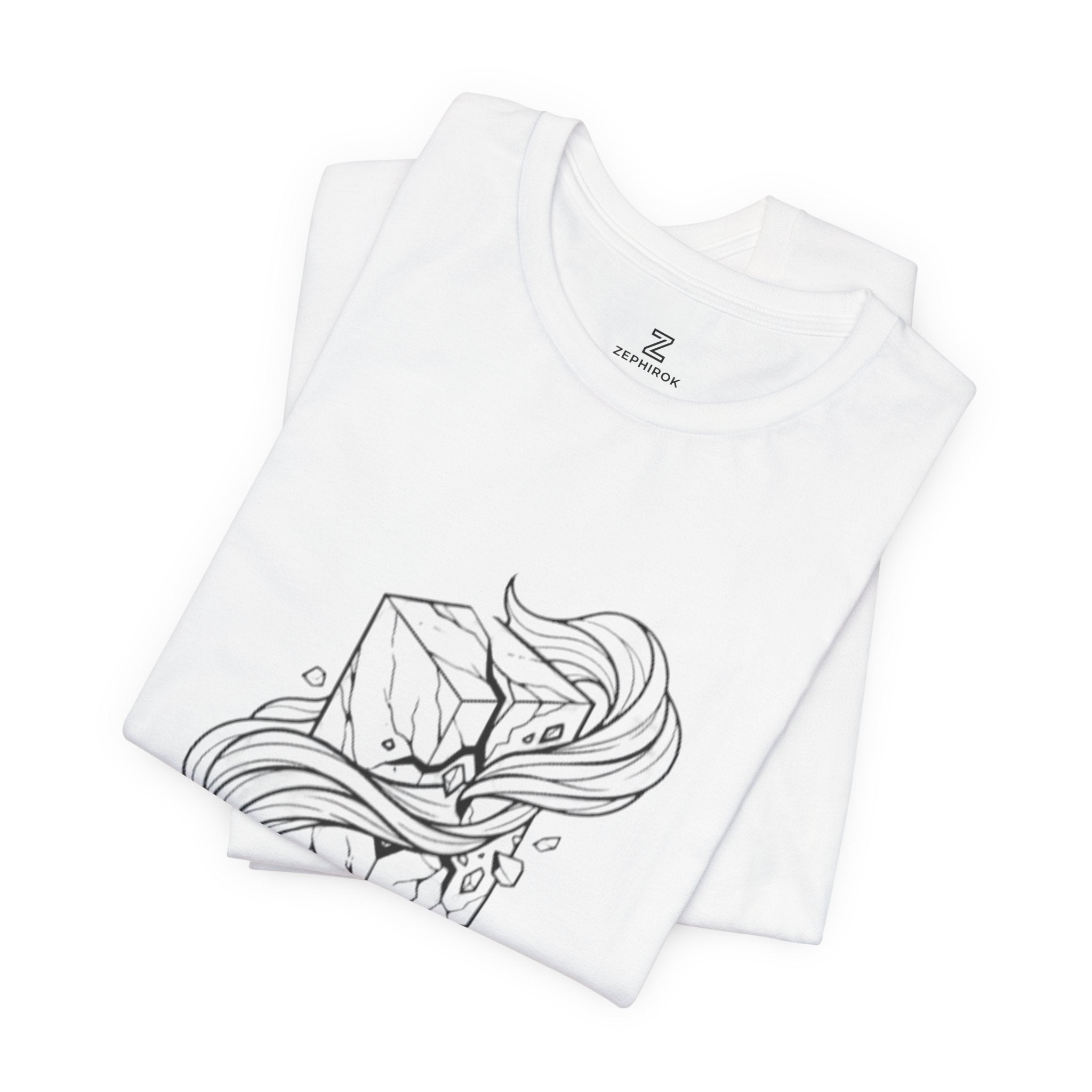 Zephirok Logo T-Shirt — Minimalist Ice Marble & Wind Graphic Tee