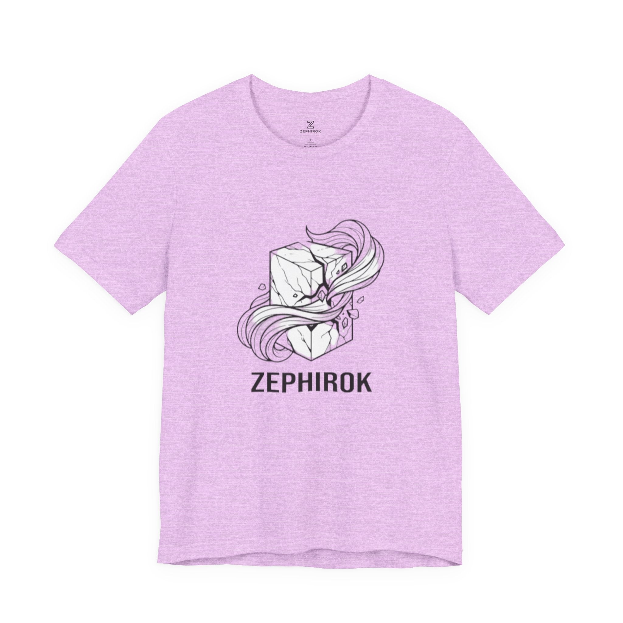 Zephirok Logo T-Shirt — Minimalist Ice Marble & Wind Graphic Tee