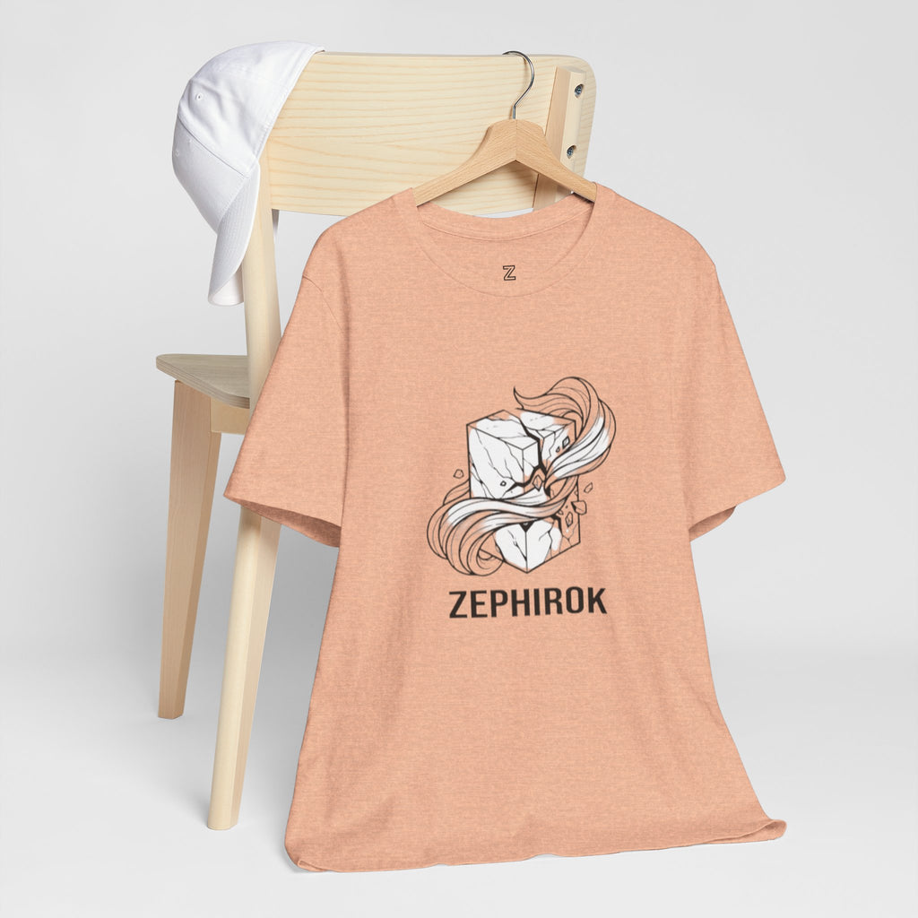 Zephirok Logo T-Shirt — Minimalist Ice Marble & Wind Graphic Tee