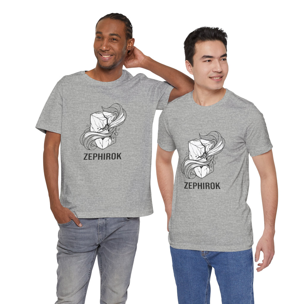 Zephirok Logo T-Shirt — Minimalist Ice Marble & Wind Graphic Tee