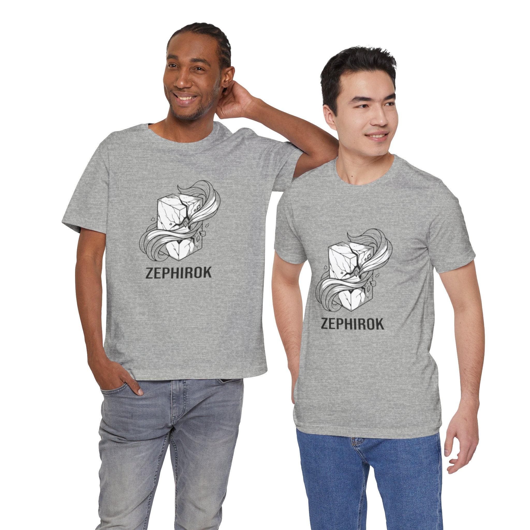 Zephirok Logo T-Shirt — Minimalist Ice Marble & Wind Graphic Tee
