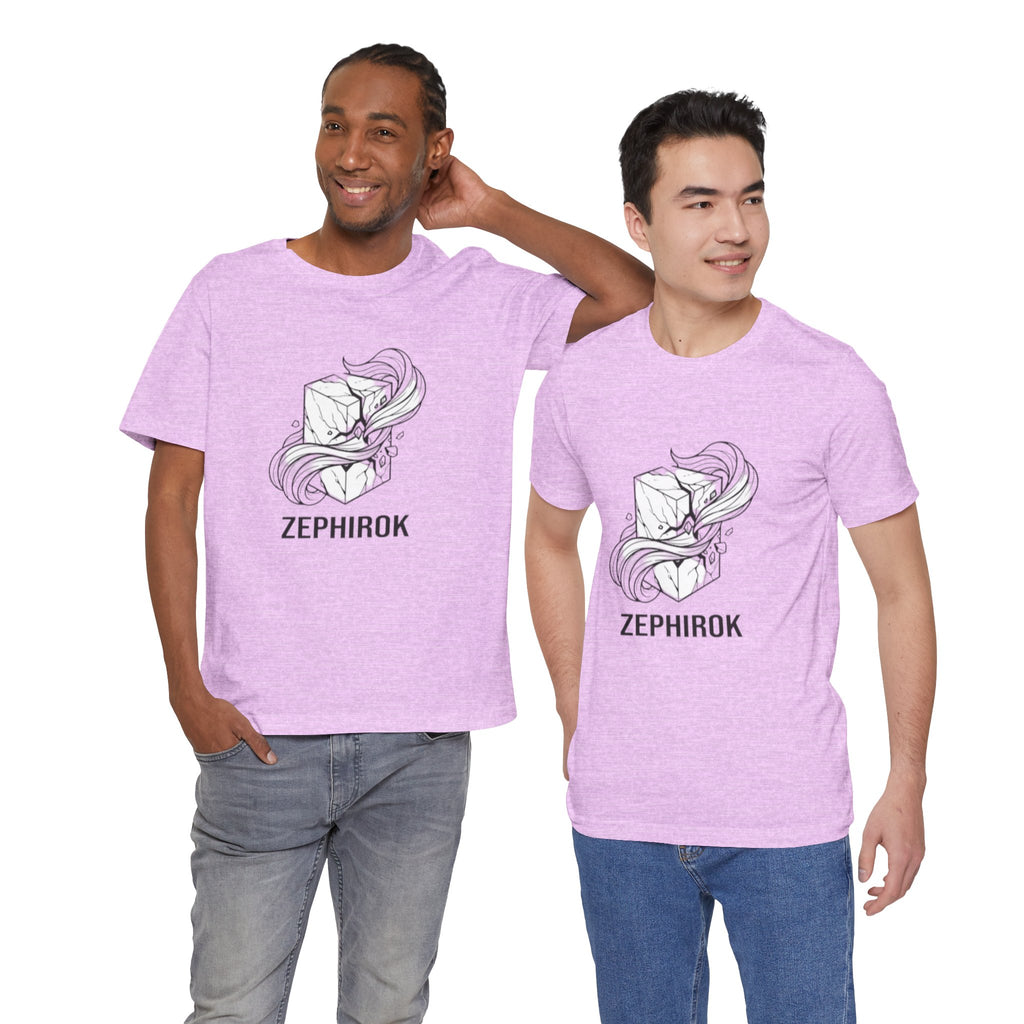 Zephirok Logo T-Shirt — Minimalist Ice Marble & Wind Graphic Tee