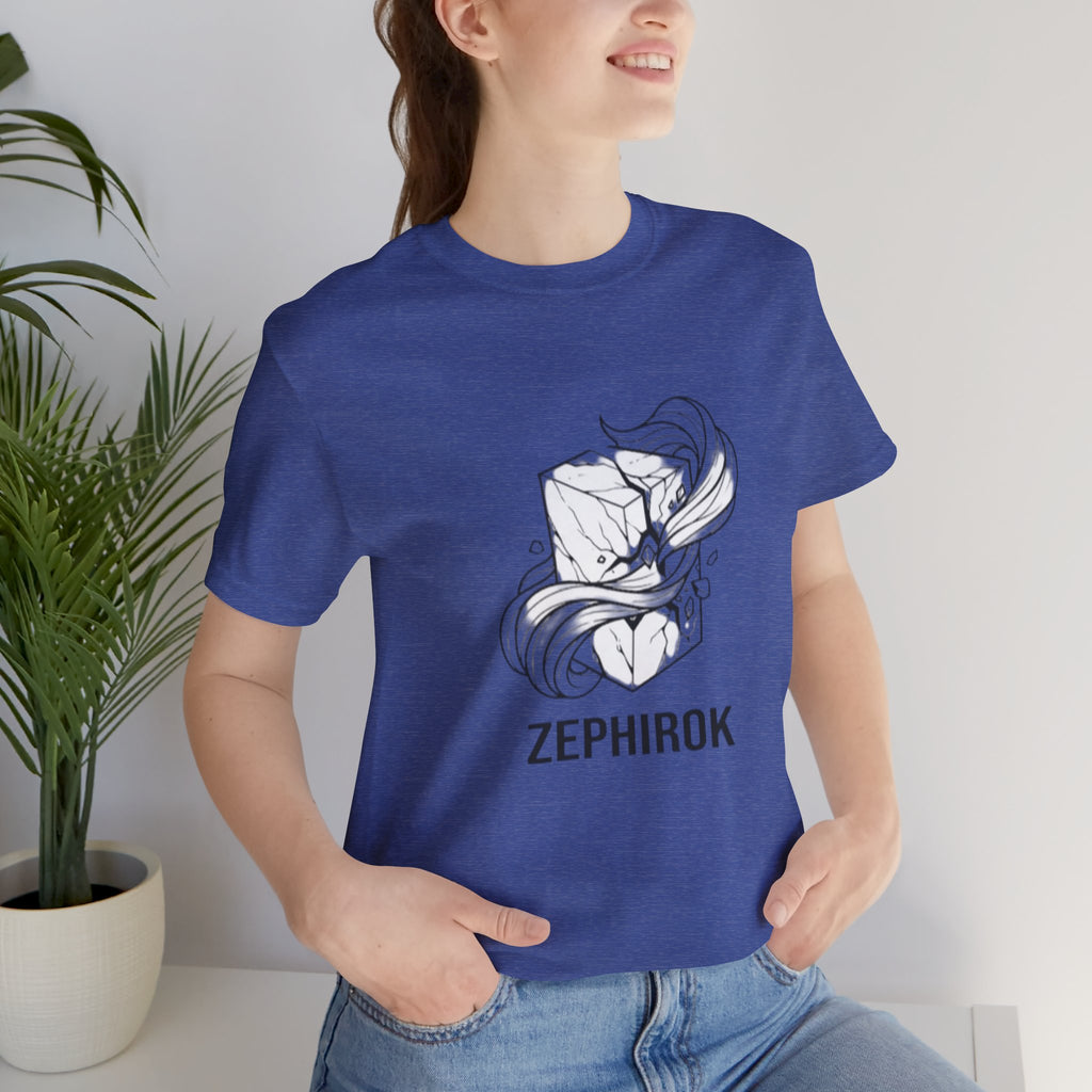 Zephirok Logo T-Shirt — Minimalist Ice Marble & Wind Graphic Tee