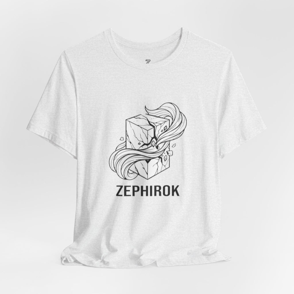 Zephirok Logo T-Shirt — Minimalist Ice Marble & Wind Graphic Tee