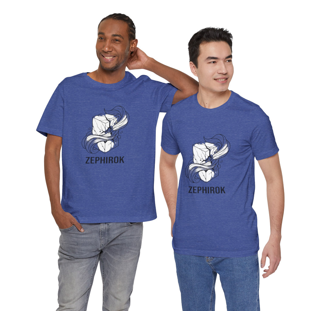 Zephirok Logo T-Shirt — Minimalist Ice Marble & Wind Graphic Tee