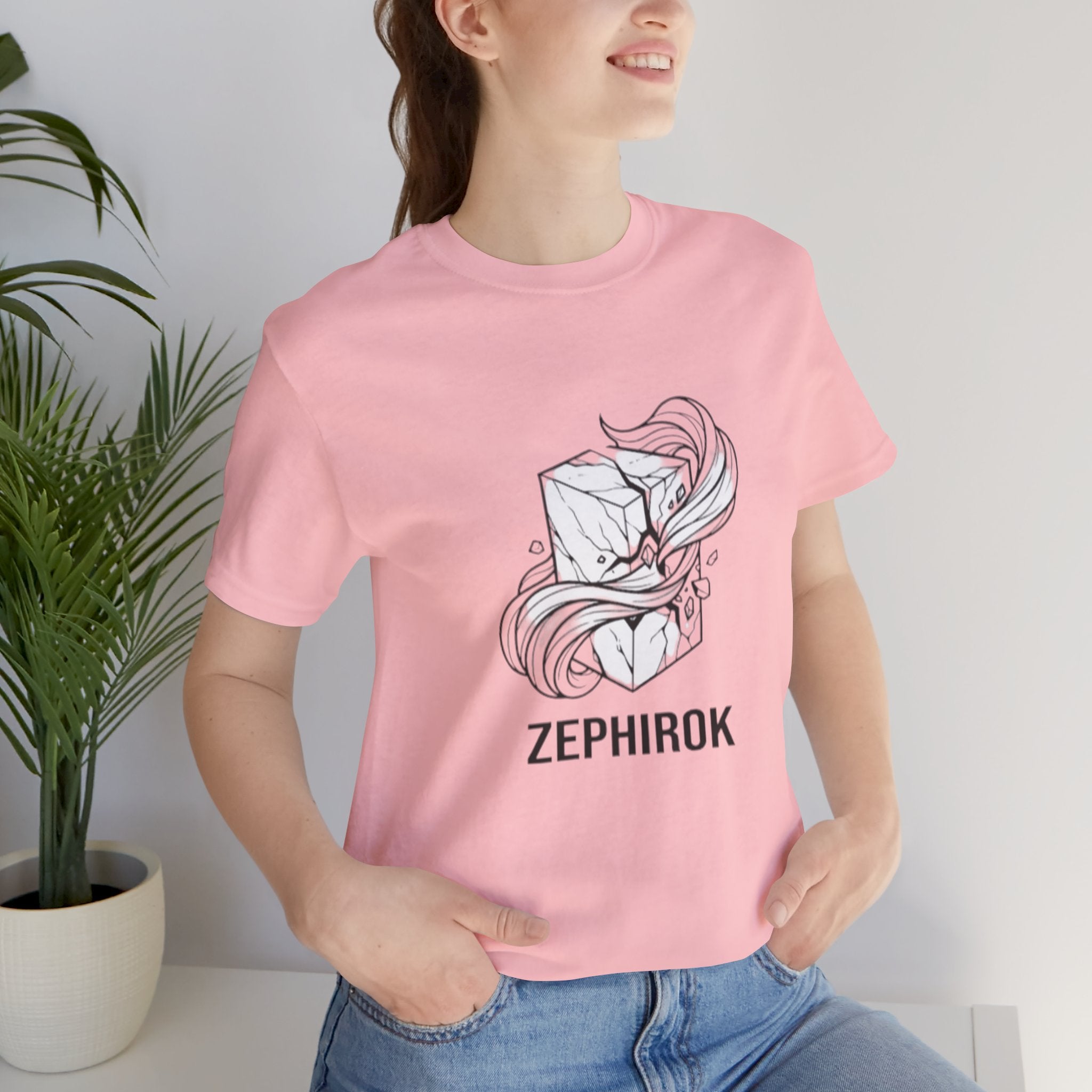 Zephirok Logo T-Shirt — Minimalist Ice Marble & Wind Graphic Tee