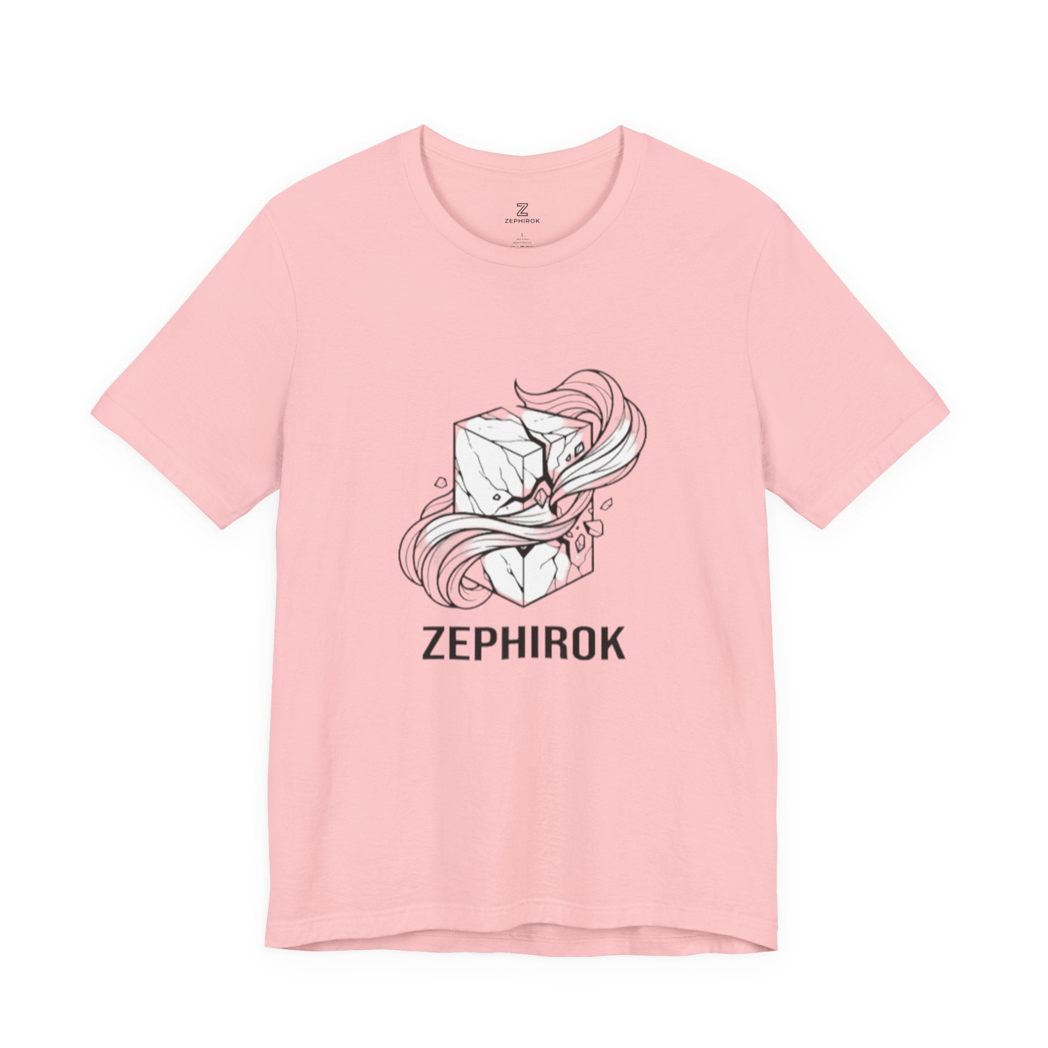 Zephirok Logo T-Shirt — Minimalist Ice Marble & Wind Graphic Tee