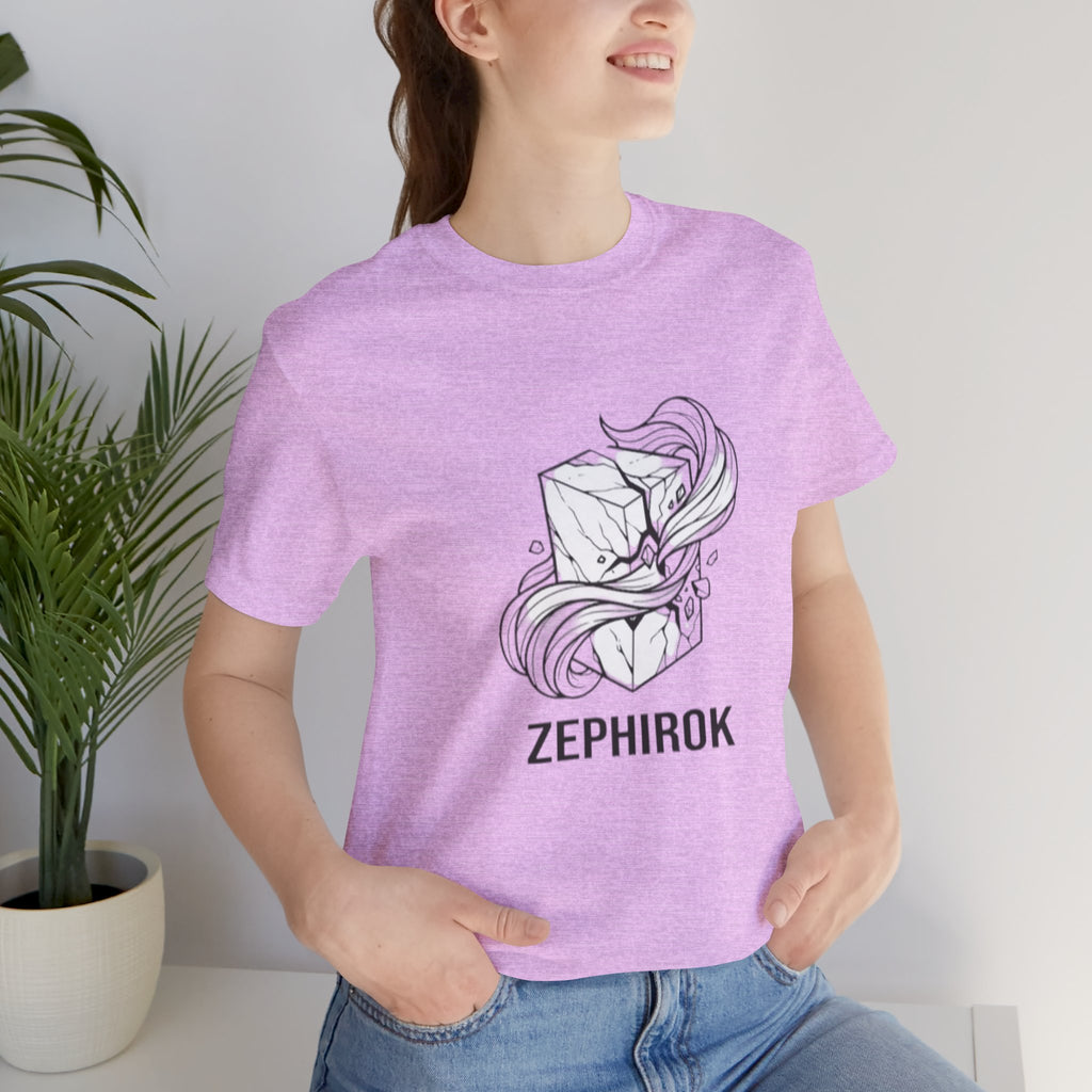 Zephirok Logo T-Shirt — Minimalist Ice Marble & Wind Graphic Tee