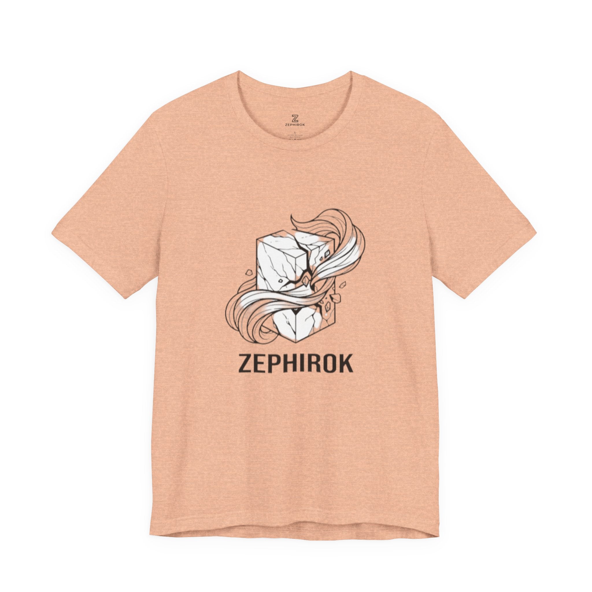 Zephirok Logo T-Shirt — Minimalist Ice Marble & Wind Graphic Tee
