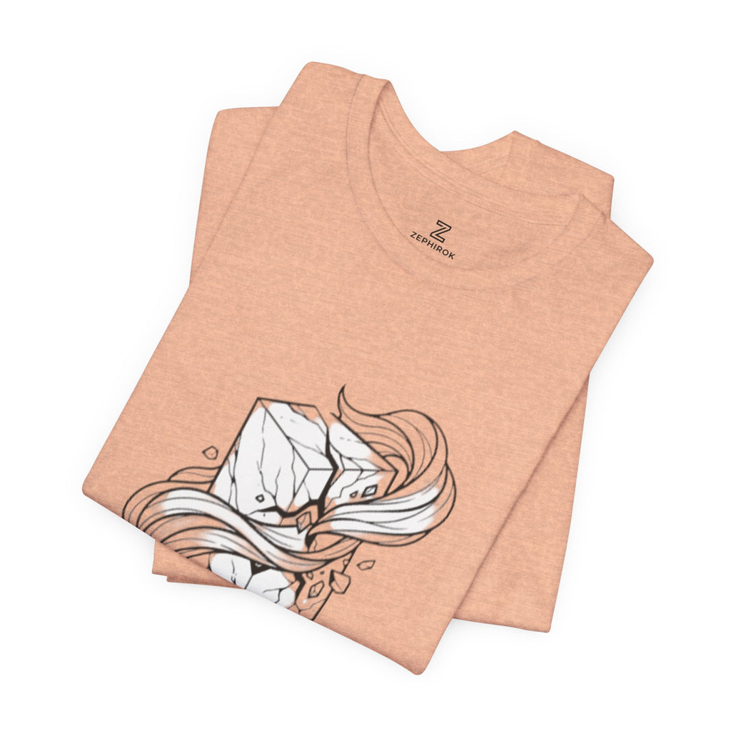 Zephirok Logo T-Shirt — Minimalist Ice Marble & Wind Graphic Tee