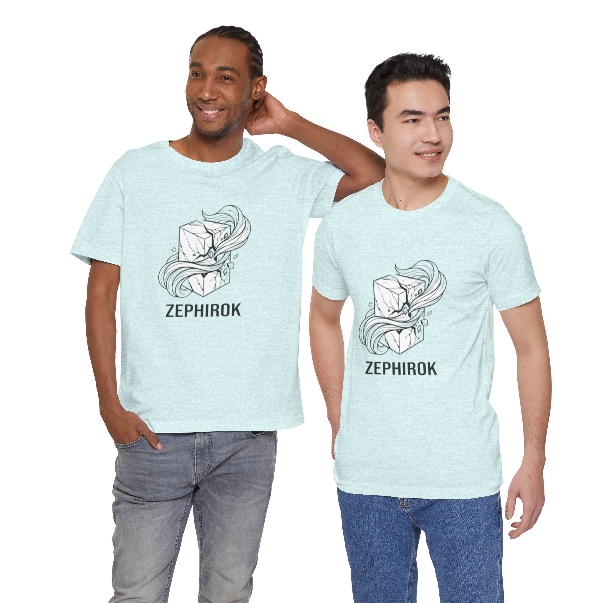 Zephirok Logo T-Shirt — Minimalist Ice Marble & Wind Graphic Tee
