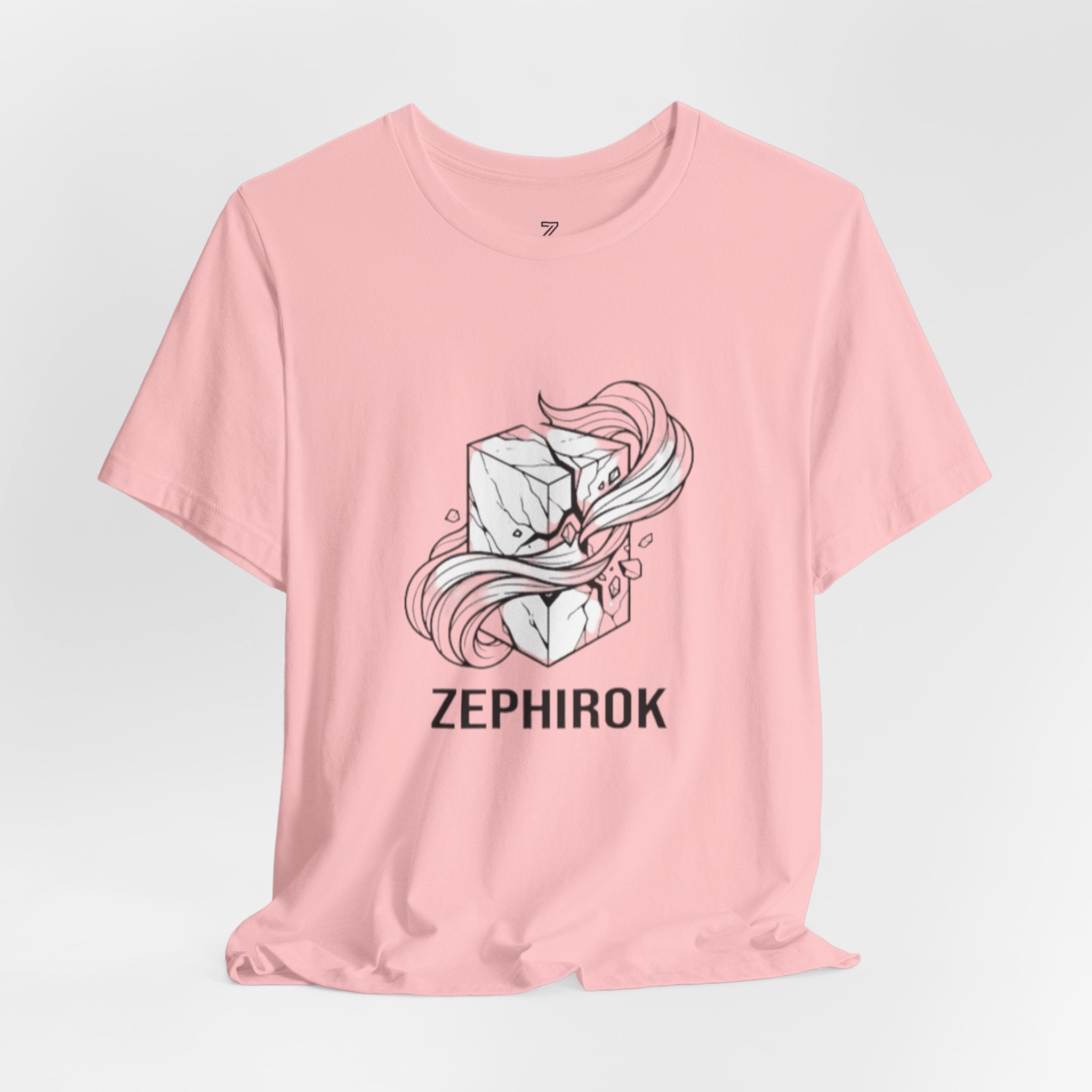 Zephirok Logo T-Shirt — Minimalist Ice Marble & Wind Graphic Tee