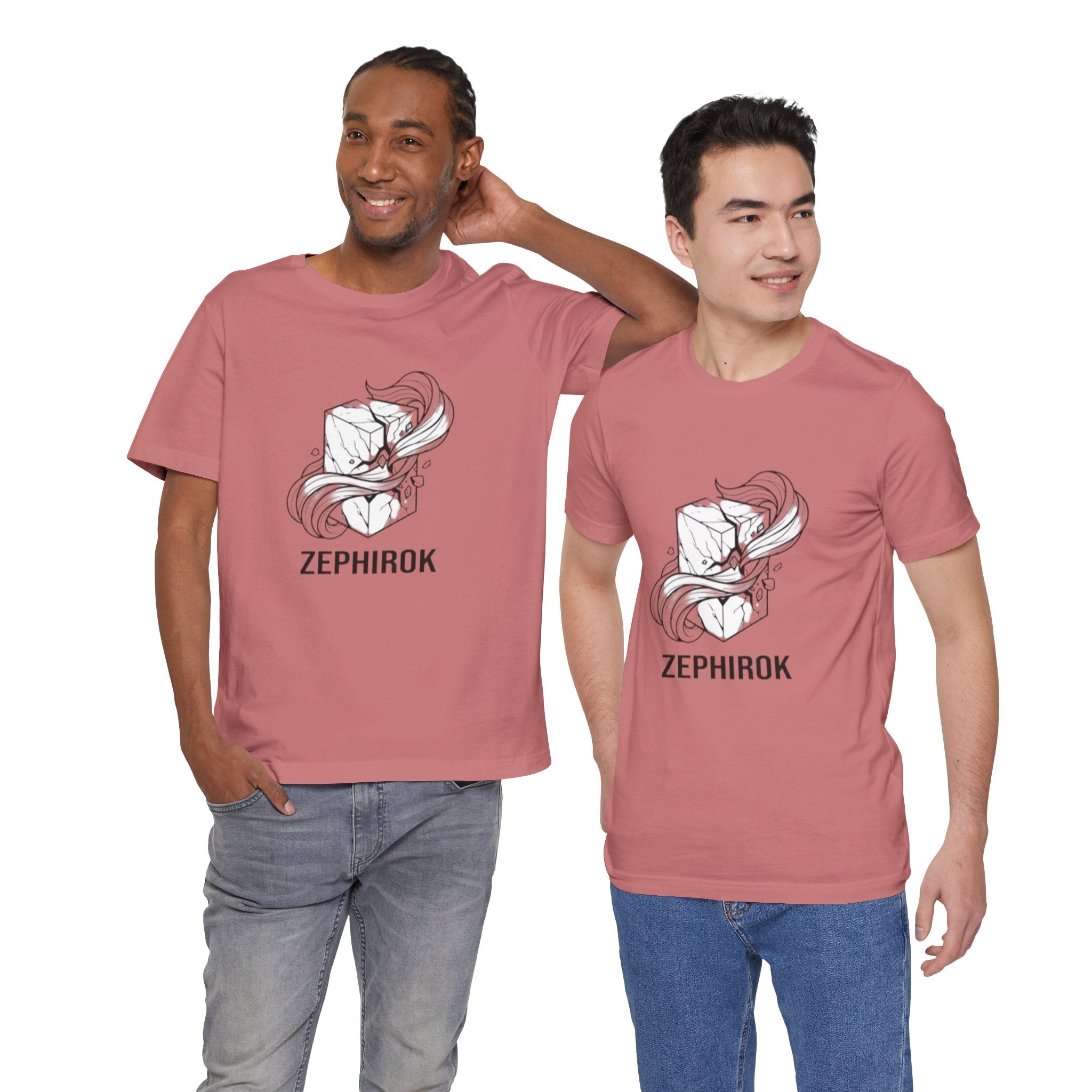 Zephirok Logo T-Shirt — Minimalist Ice Marble & Wind Graphic Tee