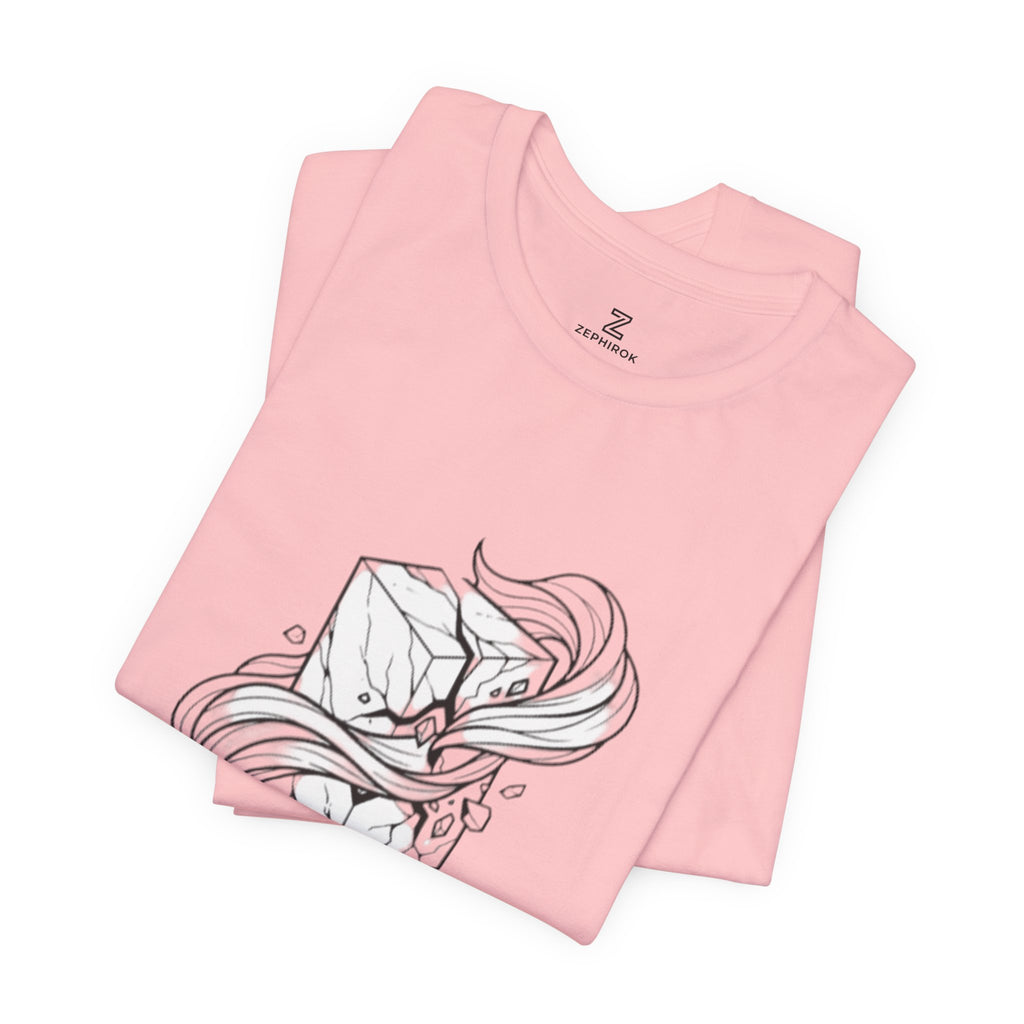 Zephirok Logo T-Shirt — Minimalist Ice Marble & Wind Graphic Tee
