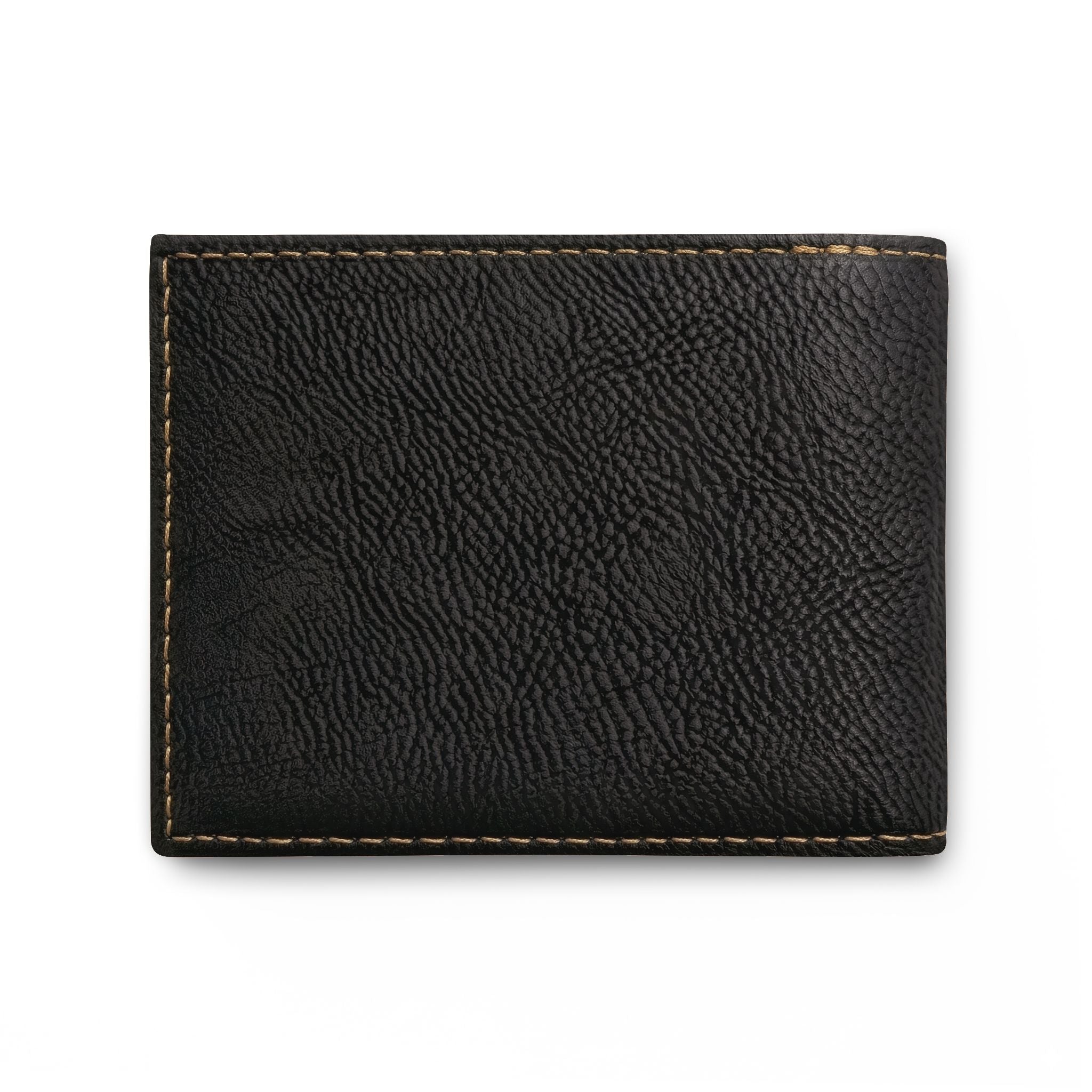 Leather Bi-Fold Wallet — Eagle & Flame Embossed Flip Wallet