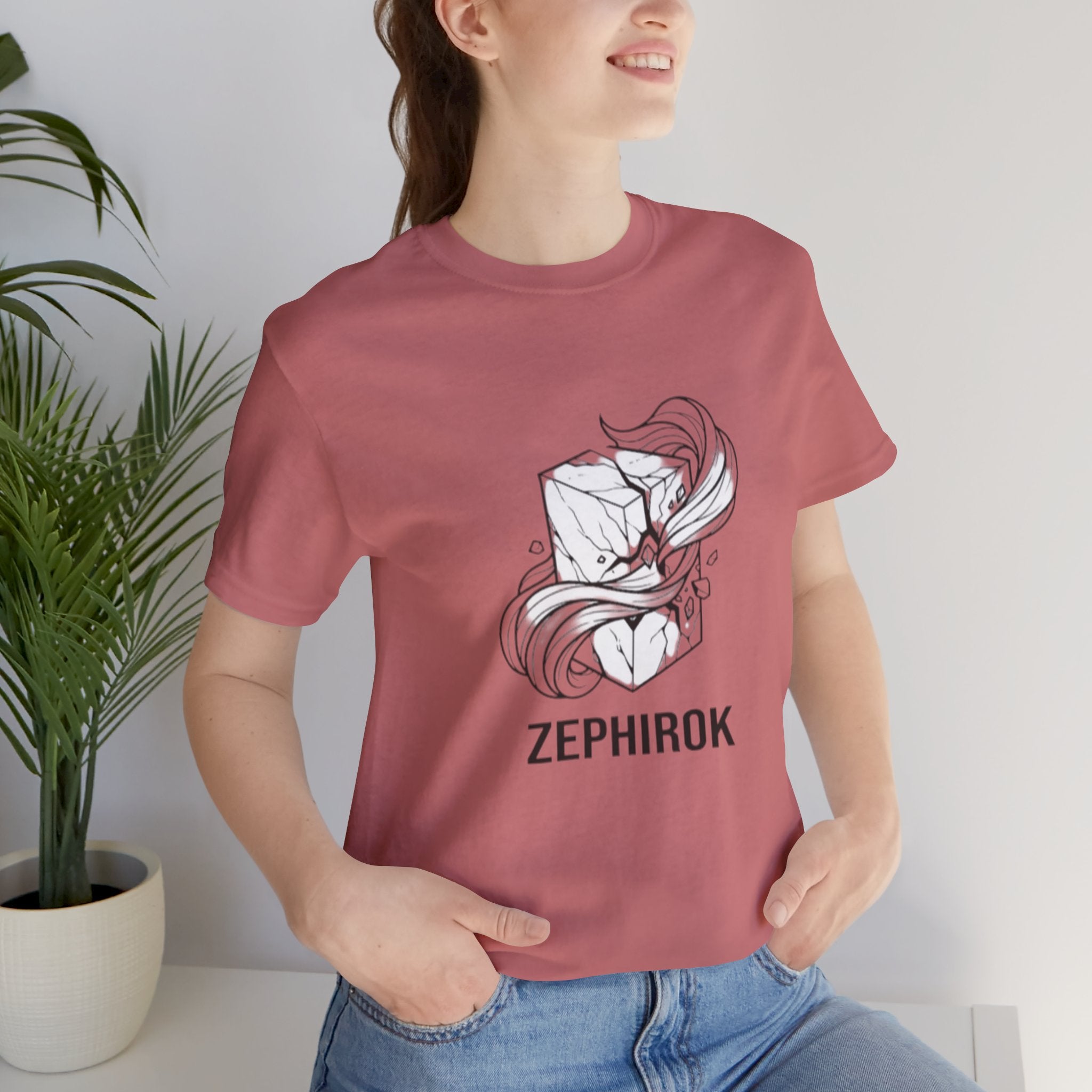 Zephirok Logo T-Shirt — Minimalist Ice Marble & Wind Graphic Tee