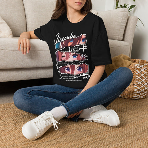 Anime Eyes T-Shirt — Peeking Girl Graphic Tee