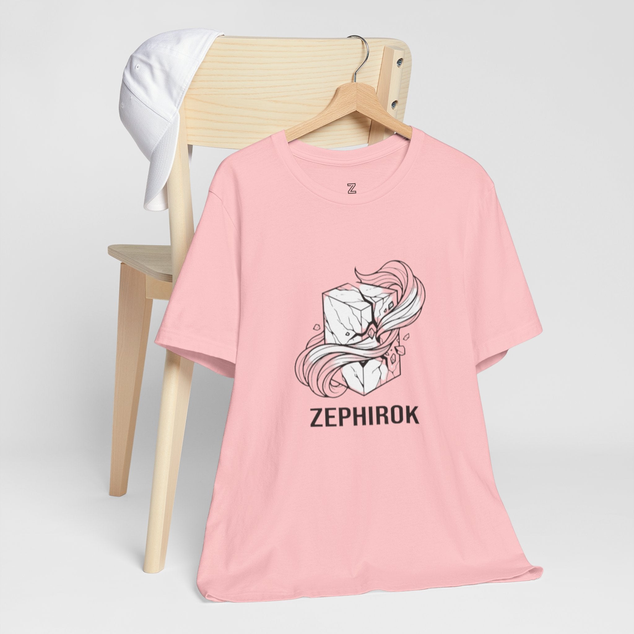 Zephirok Logo T-Shirt — Minimalist Ice Marble & Wind Graphic Tee