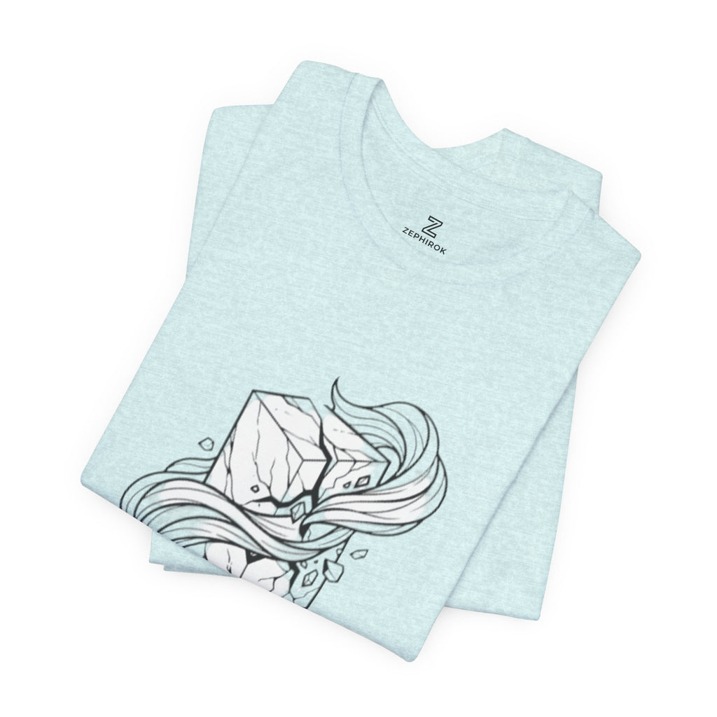 Zephirok Logo T-Shirt — Minimalist Ice Marble & Wind Graphic Tee