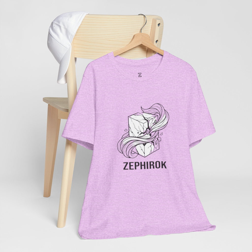 Zephirok Logo T-Shirt — Minimalist Ice Marble & Wind Graphic Tee