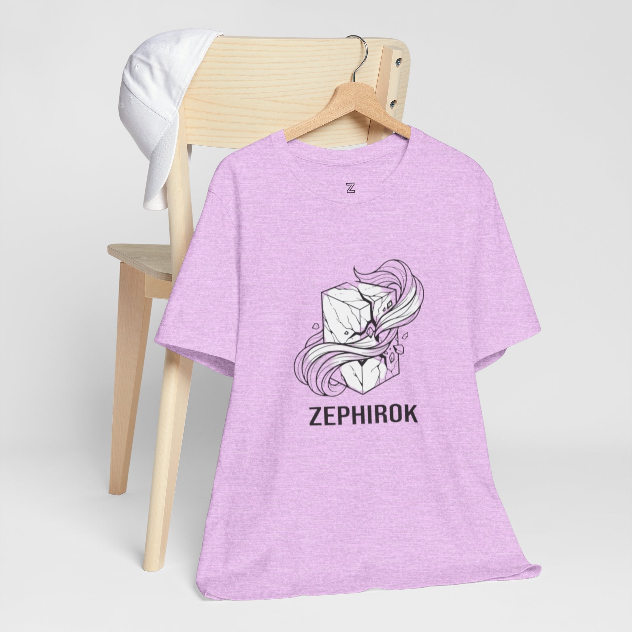 Zephirok Logo T-Shirt — Minimalist Ice Marble & Wind Graphic Tee
