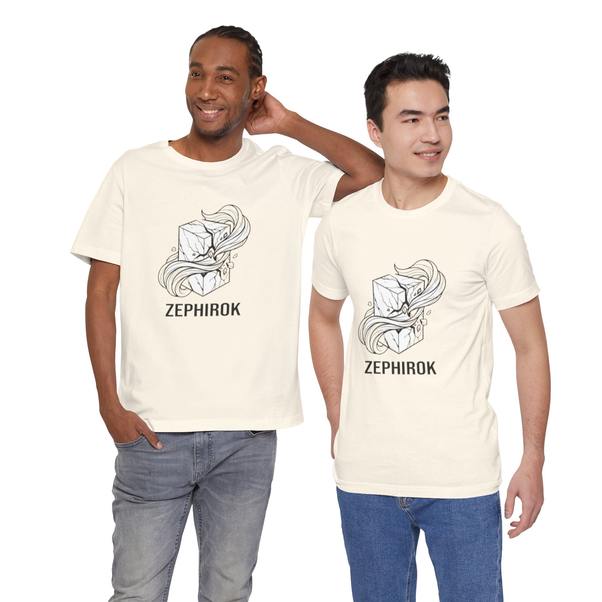 Zephirok Logo T-Shirt — Minimalist Ice Marble & Wind Graphic Tee