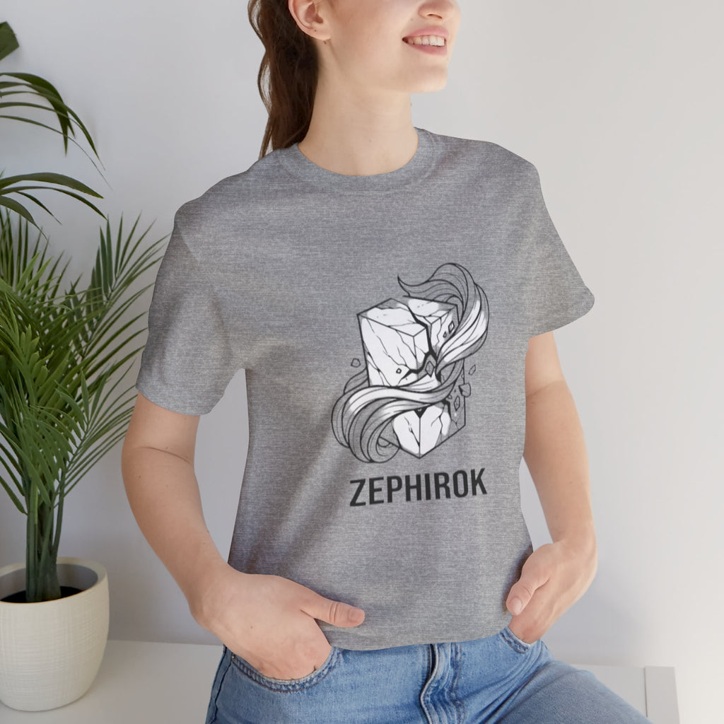 Zephirok Logo T-Shirt — Minimalist Ice Marble & Wind Graphic Tee