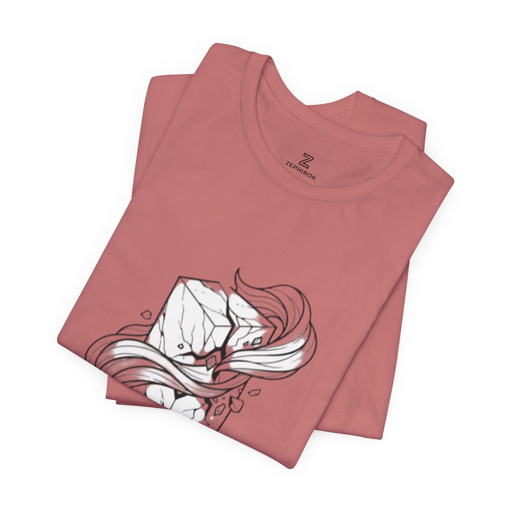 Zephirok Logo T-Shirt — Minimalist Ice Marble & Wind Graphic Tee